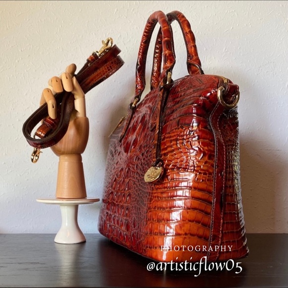 NEW! Brahmin Pecan Duxbury Satchel With Strap! - Picture 2 of 8